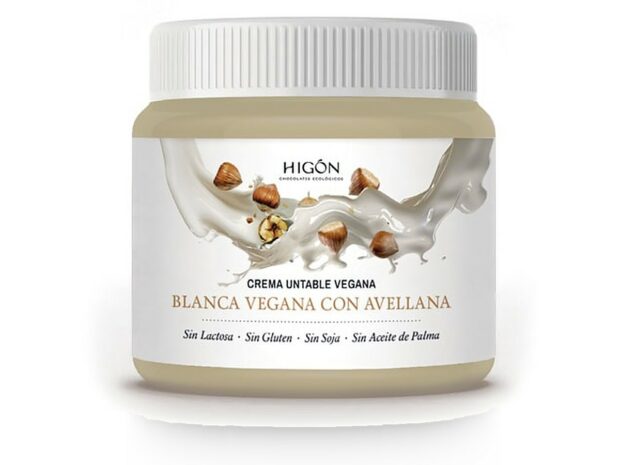 Crema Natural Blanca Vegana con Avellanas de Chocolates Higón