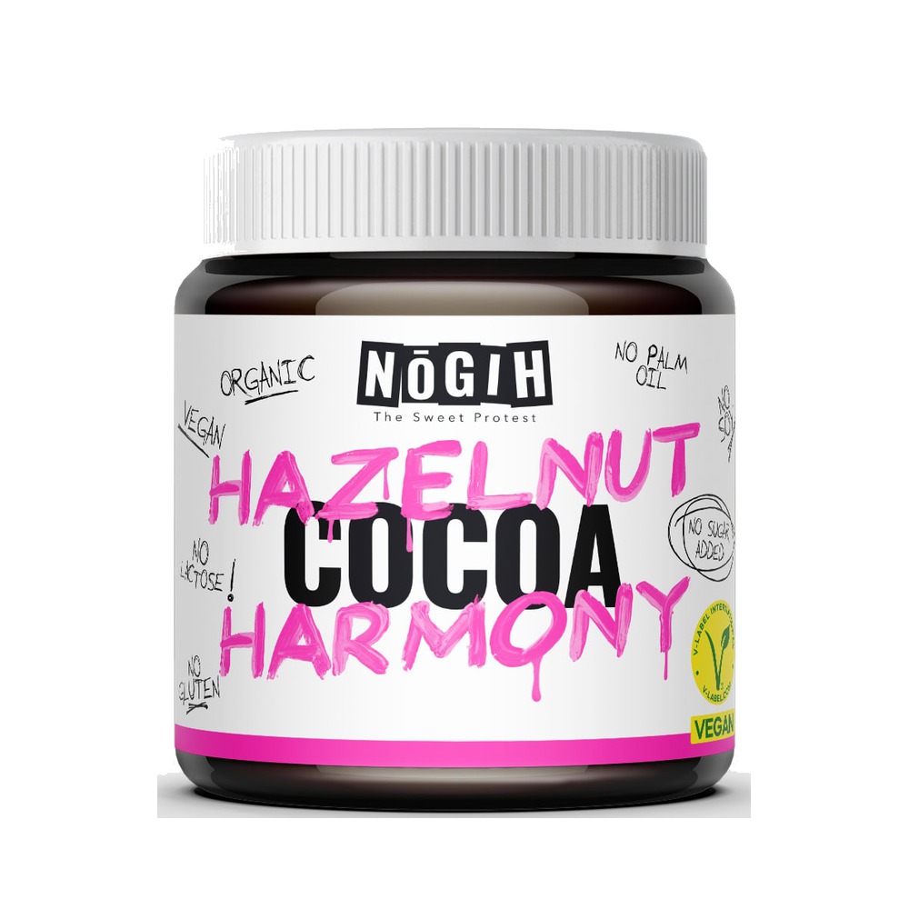 Crema Natural Vegana de Cacao y Avellana, 0% Azúcares Añadidos, con edulcorante – 230 g